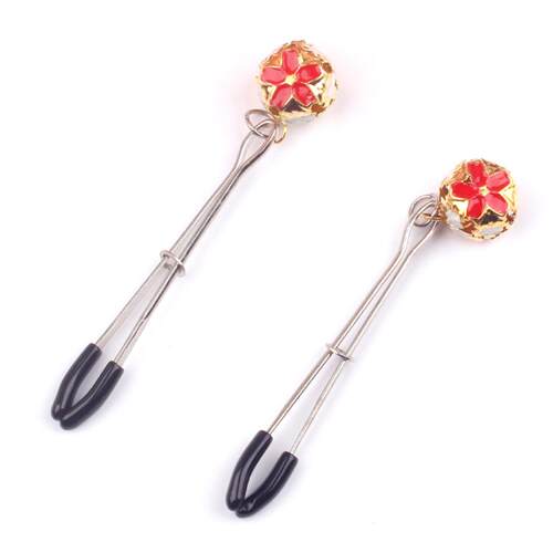 Metal Bell milk clip Mimi clip sex training toy breast stimu
