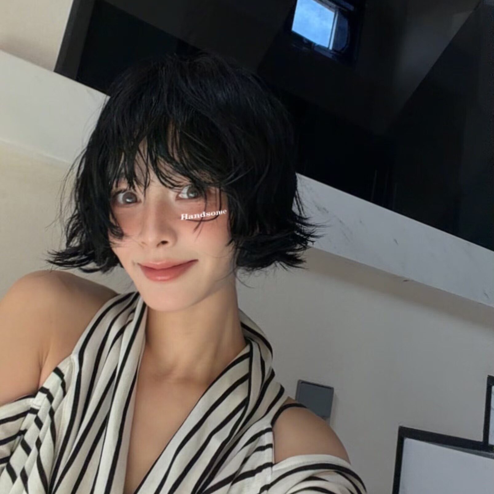 露肩条纹T恤女2026早秋新款女装欧洲站设计感时尚百搭长袖上衣