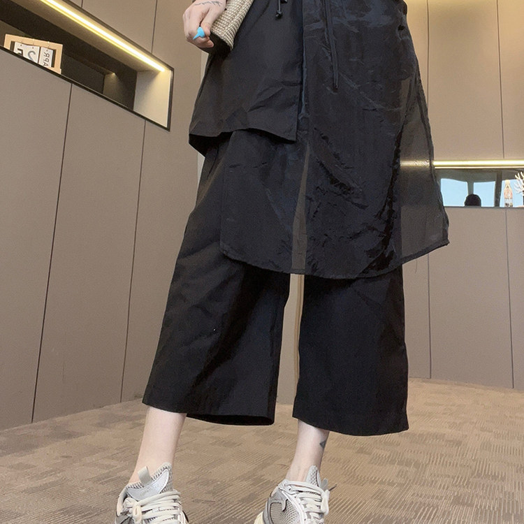 裤裙女2026春季新款欧洲站设计感纯色休闲裤宽松百搭长裤高腰裤子