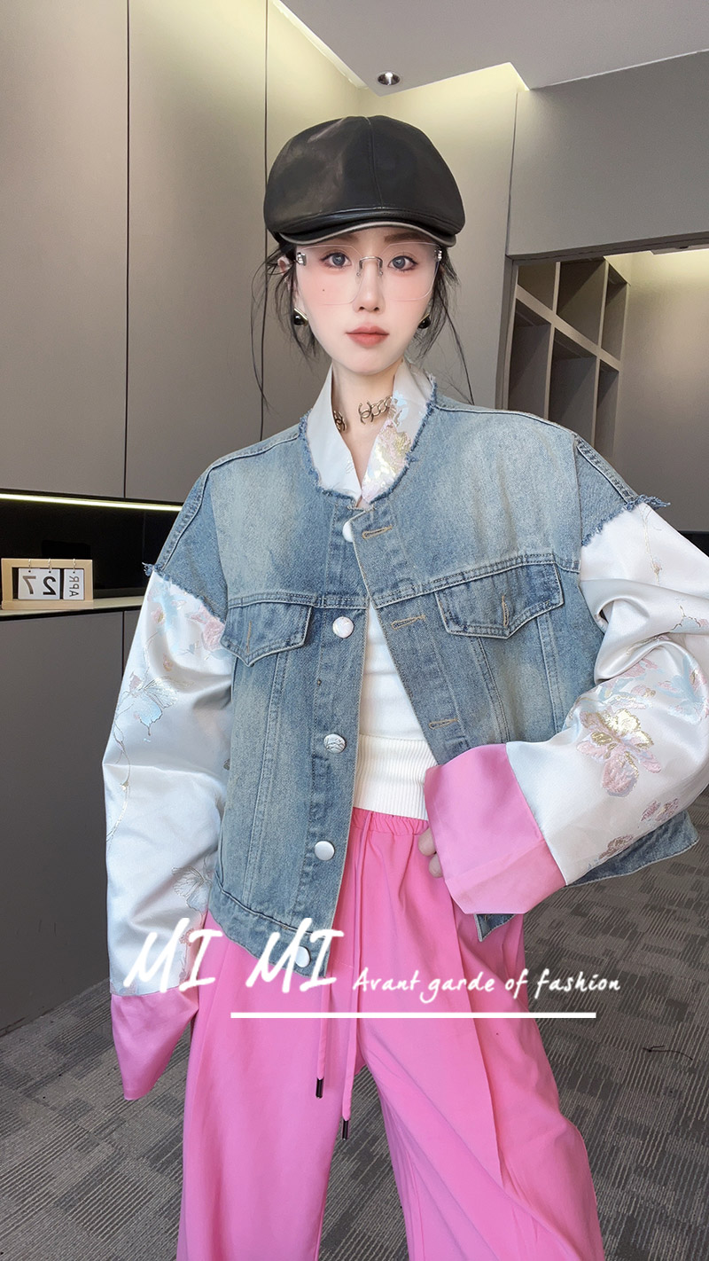 RRfshion单排扣上衣牛仔外套