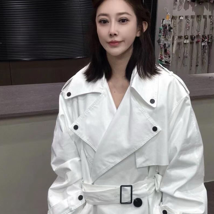 风衣女2025秋季新款时尚英伦风垂感纯色长款宽松大衣外套长袖上衣