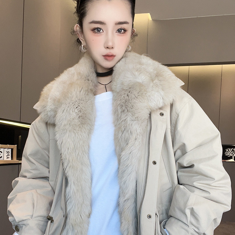 狐狸毛领派克鹅绒羽绒服女2025秋冬新款派克服中长款外套长袖上衣,女装/女士精品,羽绒服,淘宝优惠券,粉丝福利购,淘宝优惠卷