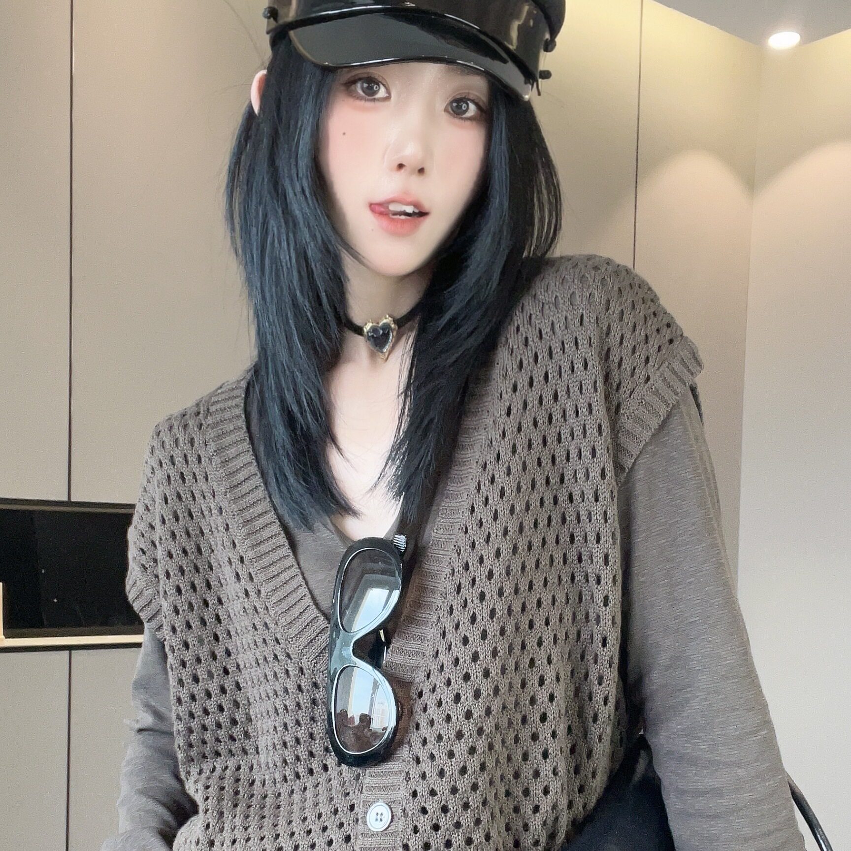 针织马甲长袖T恤高腰休闲裤长裤套装三件套女2026早秋新款欧洲站