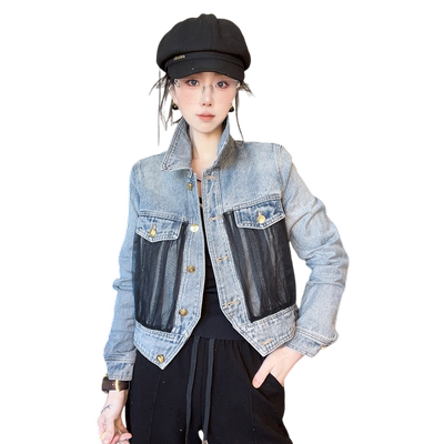 RRfshion金属扣长袖牛仔外套