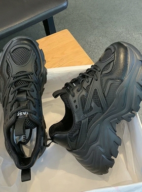 鞋子女2025春秋新款显脚小老爹鞋潮超火小白鞋百搭休闲运动鞋