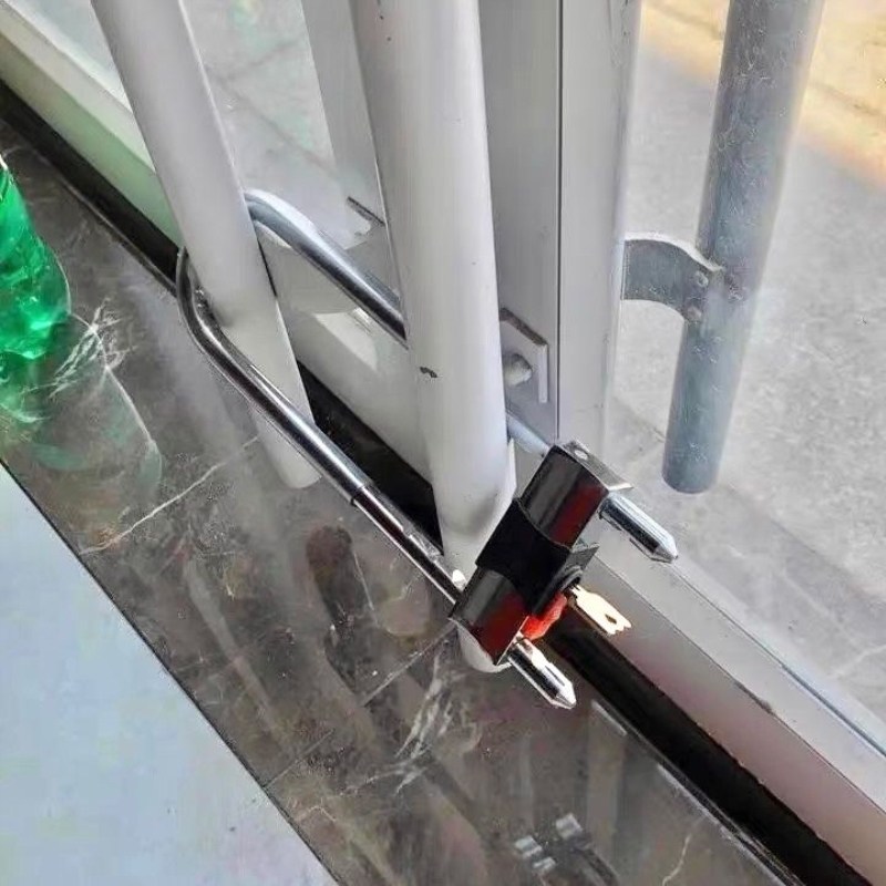 防盗锁具长锁插锁双门u型锁U形锁摩托车锁店铺玻璃门锁推拉门商铺