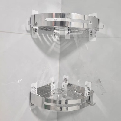 黑色免打孔三角架收纳架淋浴房三角篮304不锈钢转角架壁挂厕所