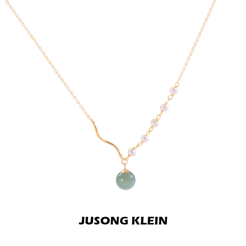 简约轻奢小众高级和田玉珍珠项链