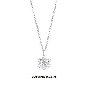 Jusong 钛钢项链冬日序章系列雪花项链女小众设计感锁骨链 Klein