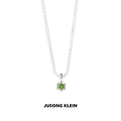 钛钢项链 Jusong klein 一颗绿钻项链女轻奢感小众波光粼粼锁骨链