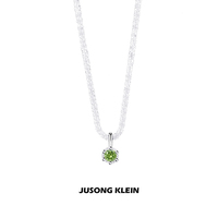 Jusong klein 钛钢项链 一颗绿钻项链女轻奢感小众波光粼粼锁骨链