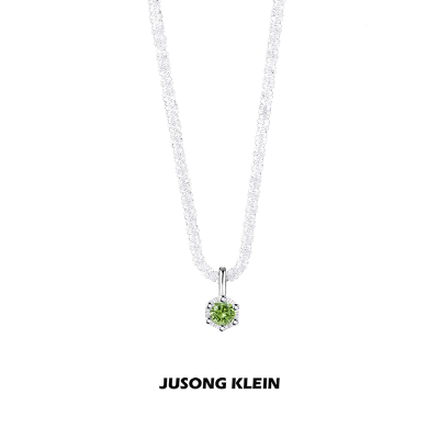 Jusong klein 钛钢项链 一颗绿钻项链女轻奢感小众波光粼粼锁骨链