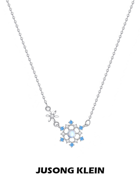 JUSONG KLEIN雪花项链女轻奢时尚简约小众浪漫少女心锁骨链2023新