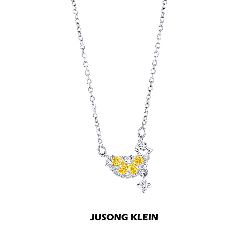 Jusong Klein 钛钢项链 夏日海边系列柠檬项链女小清新锁骨链
