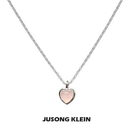 JUSONG KLEIN爱心项链ins轻奢小众设计感夏季甜美冰糖心形锁骨链