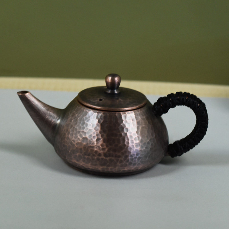 纯手工加厚迷你小铜壶泡茶壶烧水壶龙嘴烫背摆件养生仪古玩罐罐茶