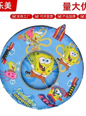 滑雪圈充气滑冰加厚轮胎圈成人儿童滑雪轮胎七彩户外可折叠滑雪圈