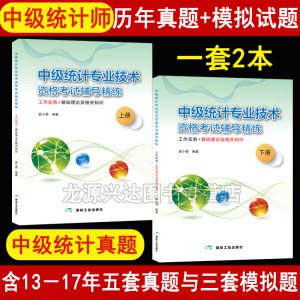 正版现货中级统计师考试历年真题与模拟试题习题题库统计基础理论及相关知识+统计工作实务中级非初级统计师历年真题一套2本