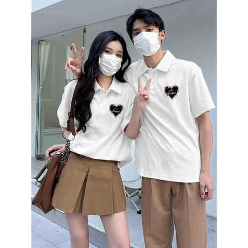 特别不一样的情侣装夏季装2026新款t恤短袖高级感小众Polo衫男女