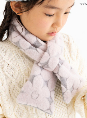 日本stample儿童围脖女宝宝秋冬脖套冬季小孩防风保暖套头围巾