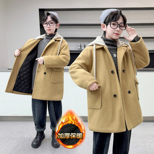 中长款毛昵冬季男敞开式呢大衣