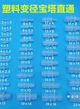 塑料变径宝塔直接软水管大小头一字型粗变细直通管转径异径二通