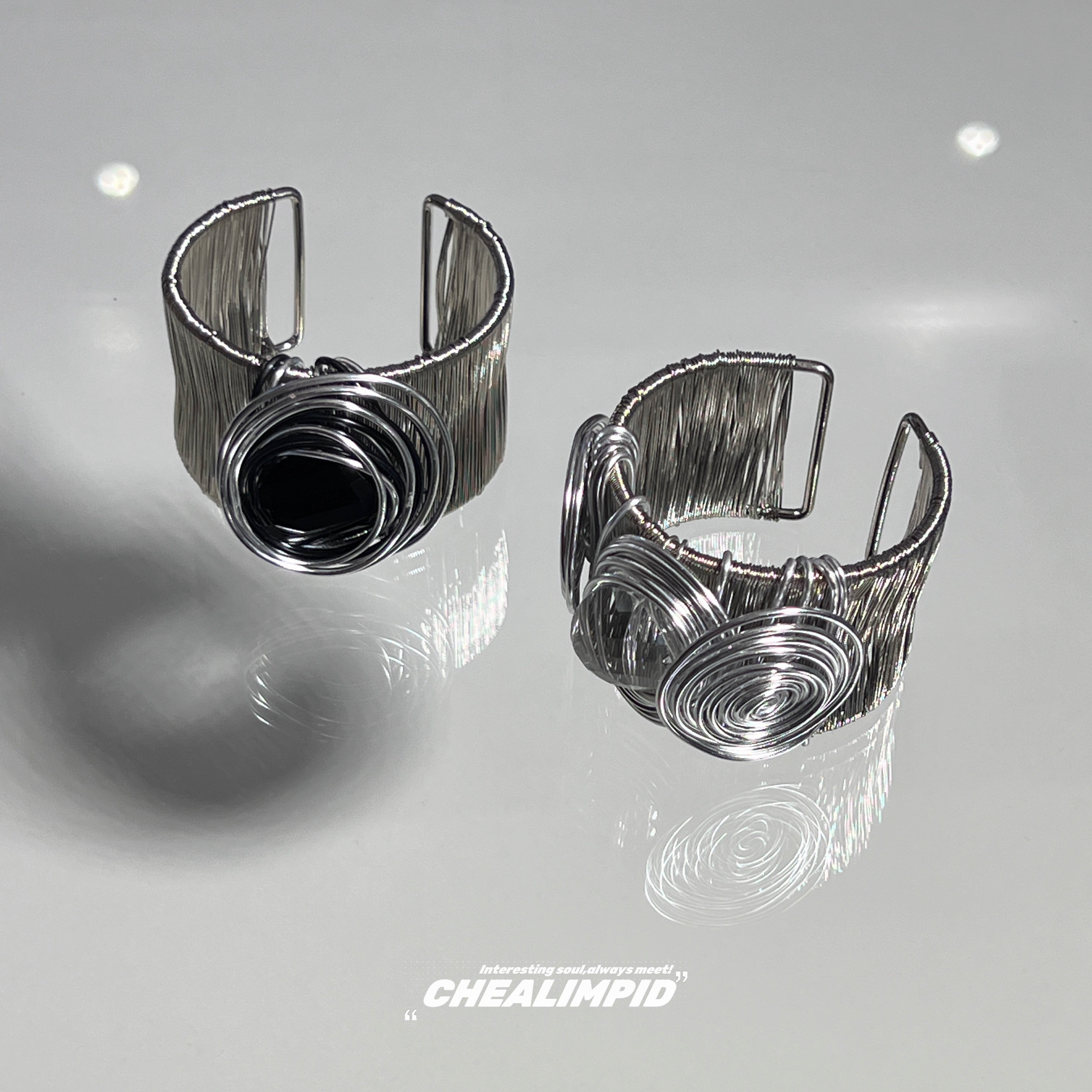 CHEALIMPID .IRREGULAR METAL COIL WINDING VINTAGE BRACELET NICHE LUXURY LIGHT LUXURY MENS AND WOMENS BRACELETS