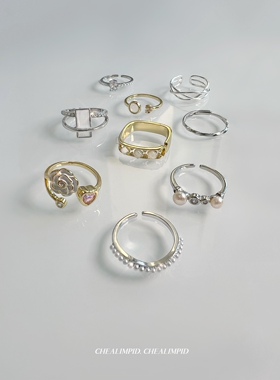 开口珍珠戒指珍珠简约女