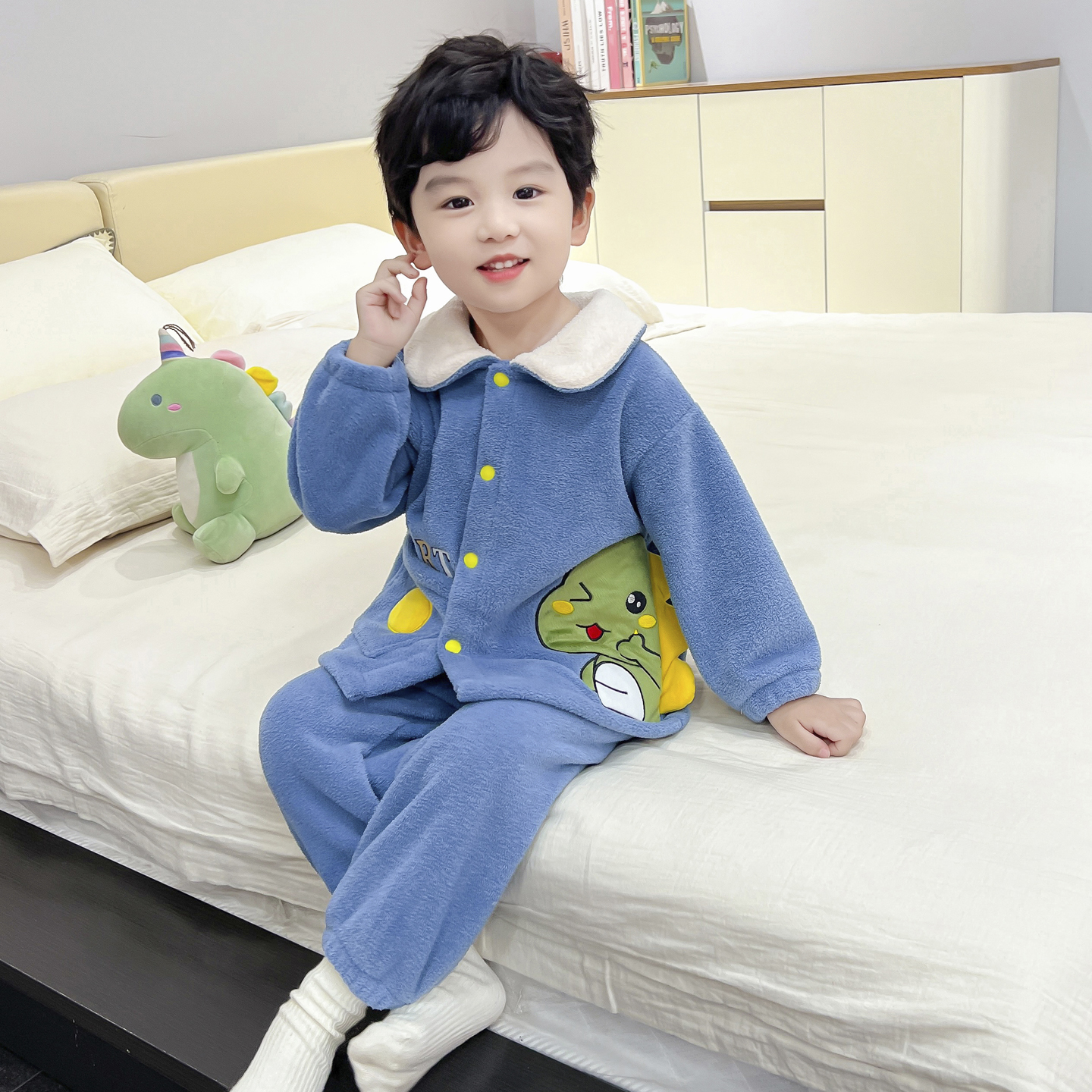 恐龙睡衣法兰绒~秋冬季2025新款
