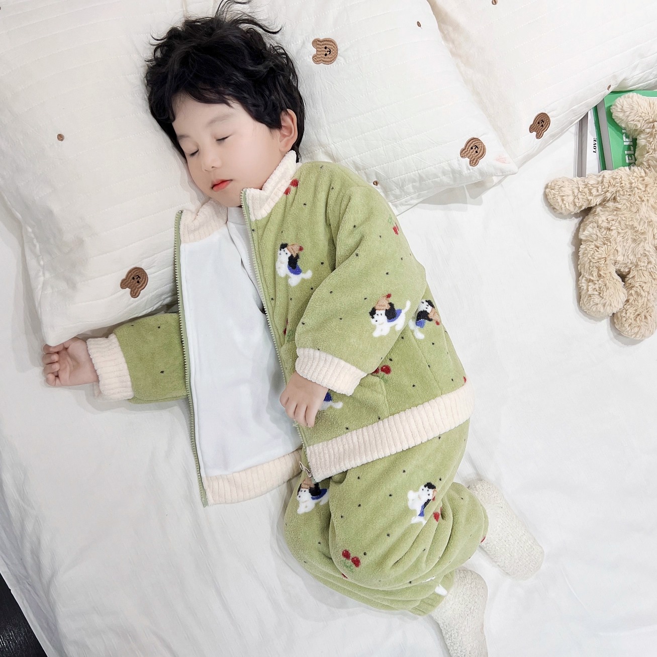 双层腊肠狗睡衣冬季~拉链款立领