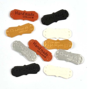 handmade标签铭牌服装领标手工制作折边布标DIY布贴服饰标签