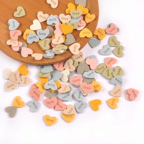 迷你爱心lovePU皮革标彩色手工制作布标布贴服饰DIY标签铭牌