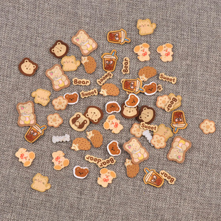卡通刺猬小熊图案织唛布标装饰衣服发夹围巾补丁装饰材料配件30个