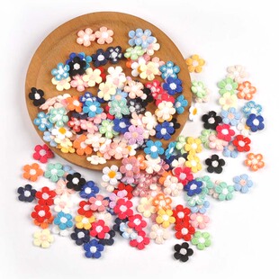 16mm五瓣花边布贴DIY手工艺制作材料包包发饰发夹装 饰配件20个