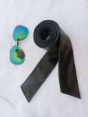 新款 柔软百搭真绵羊皮女蝴蝶结装 饰皮草皮衣风衣大衣软皮宽腰带