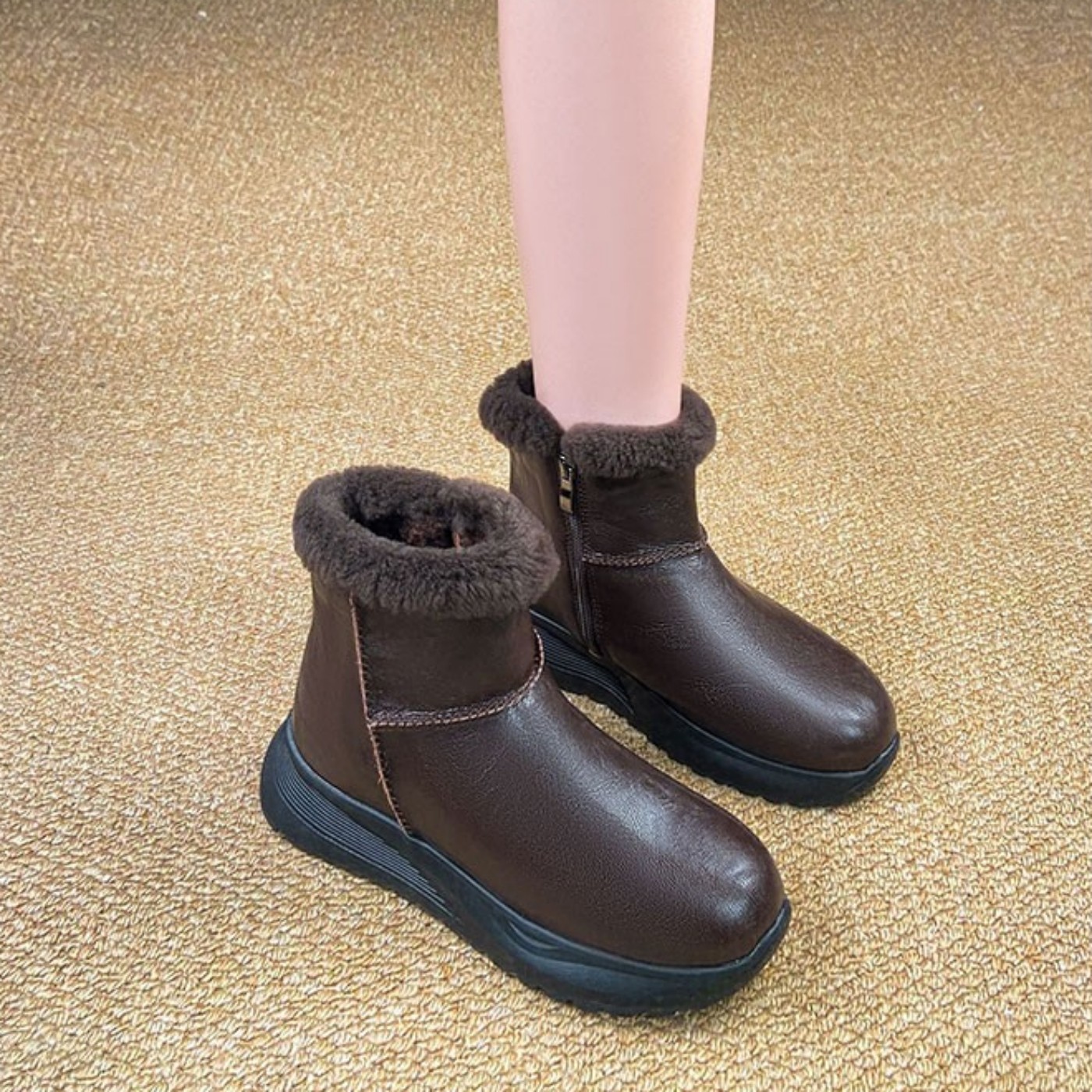 2025新款短筒土豆保暖加绒厚底雪地靴女冬季百搭短靴休闲平底棉鞋,女鞋,时尚雪地靴,淘宝优惠券,粉丝福利购,淘宝优惠卷