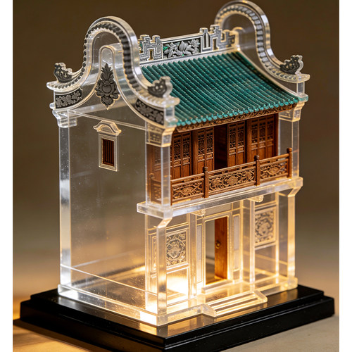 亚克力徽派古建筑模型微缩摆件