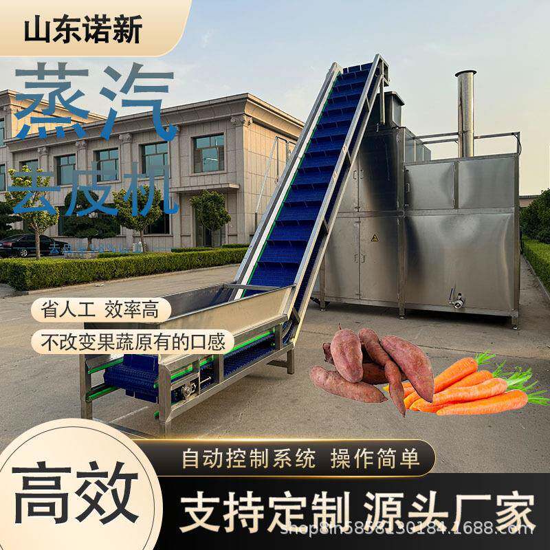 诺新黄桃胡萝卜蒸汽去皮机红薯条加工去皮设备