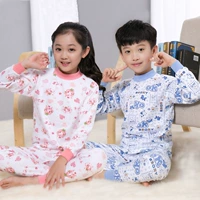 Bộ đồ ngủ trẻ em bộ đồ lót nữ cotton điều hòa phòng bé trai mùa thu sơ sinh áo len mới mùa thu quần dài - Quần áo lót áo ngực trẻ em