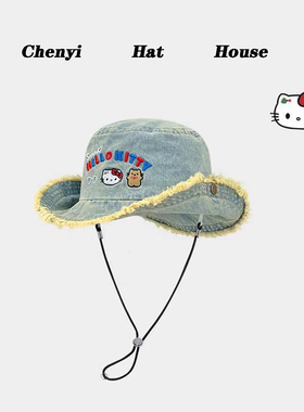 Chenyi Hat House2025新款水洗牛仔登山帽帽子女秋季显脸小渔夫帽