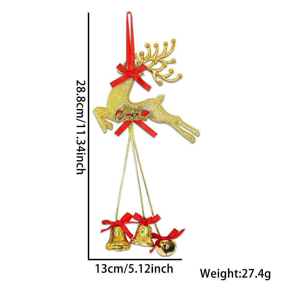 圣诞节装饰麋鹿挂件圣诞树布置金银红小鹿带铃铛挂饰圣诞派对用品