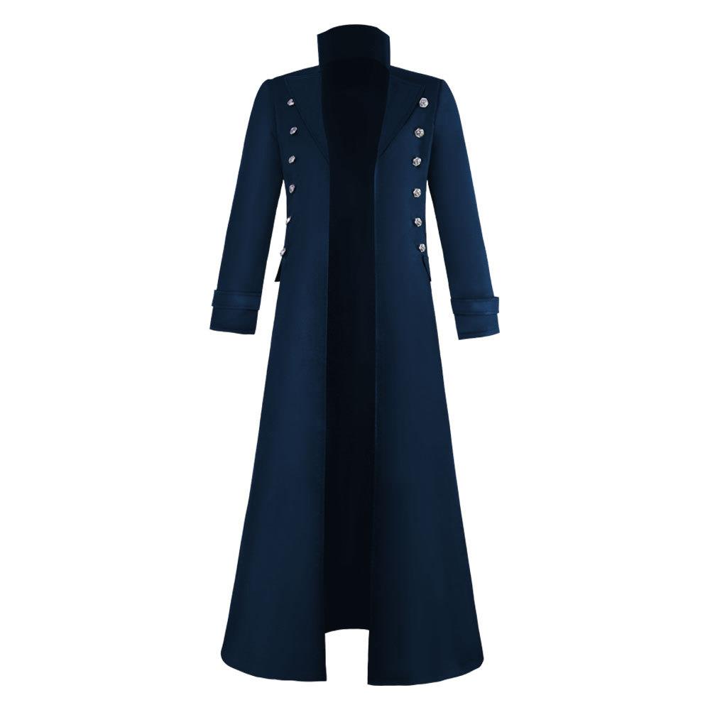 亚马逊wish 中世纪文艺复兴哥特大码双排扣复古大衣舞台cos服