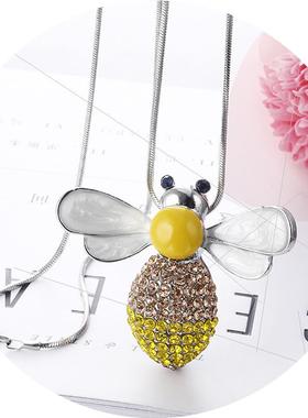 源头韩国时尚可爱小蜜蜂秋冬毛衣链长款项链百搭服饰挂件跨境