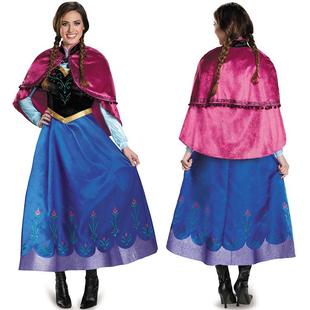 跨境萬圣節(jié)成人女款 Anna 冰雪女王Princess cosplay安娜公主裙服裝