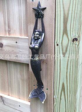 跨境 美人鱼装饰把手设计 树脂工艺品 庭院居家设计摆件装饰把手