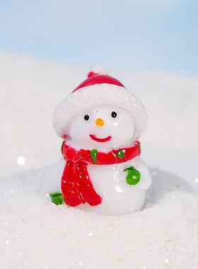 圣诞新礼盒 圣诞微景观雪景造景配件 圣诞老人树脂摆件