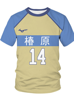 2021 跨境新款3d印花短袖T恤 球服3D数码全彩印花排球少年haikyuu