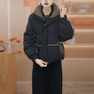 免洗短款保暖羽绒服女士2025冬季新款高级感黑色显瘦加厚大气外套