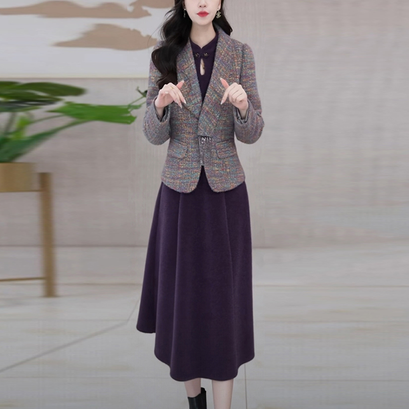 气质加厚小香风套装连衣裙