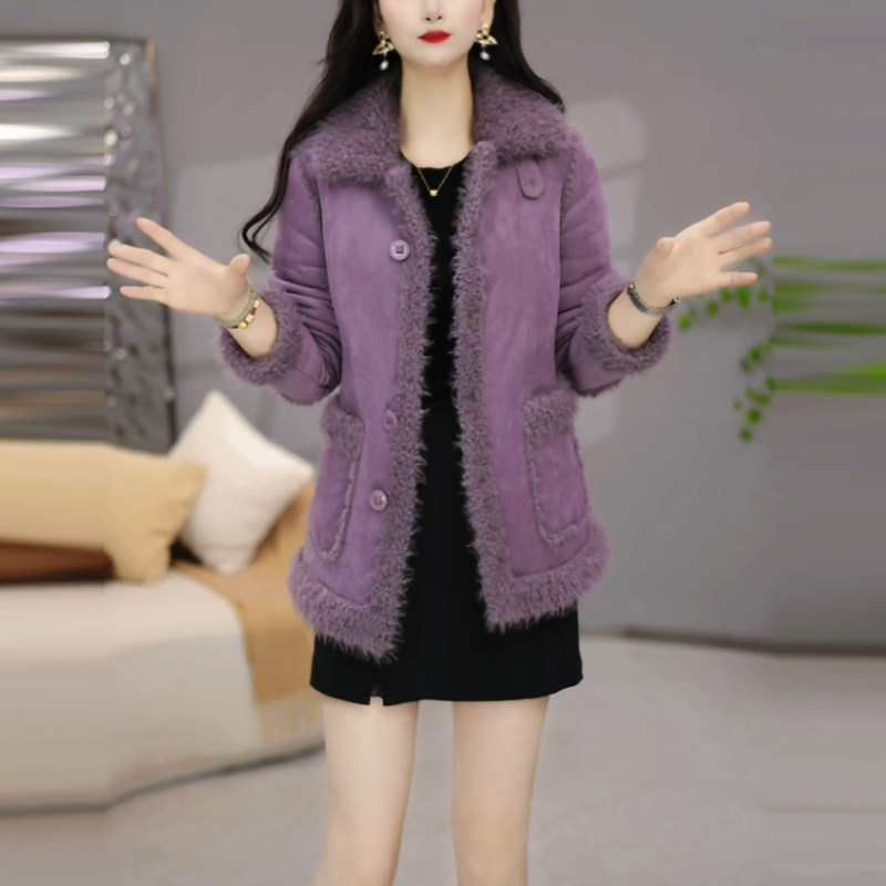 高级感加绒加厚外套女大衣